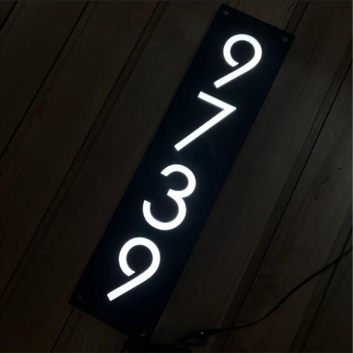 Extra Large Illuminated House Name Sign | Bespoke Backlit Address Plaque 15 cm x 60 cm