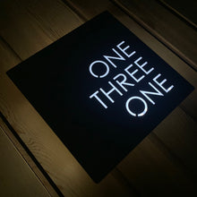 Load image into Gallery viewer, Extra Large Illuminated House Sign Low voltage LED 40 cm x 40 cm