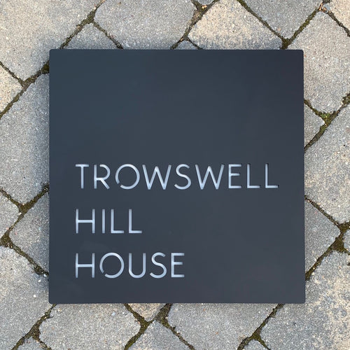 Modern Square House Name or Address Sign 40 cm x 40 cm - Kreativ Design Ltd 